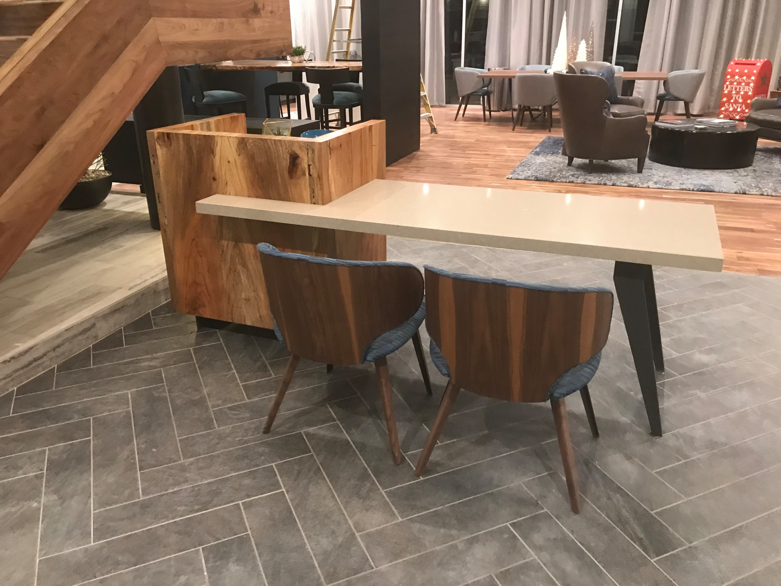 Texas Pecan Concierge Desk for appartment lobby