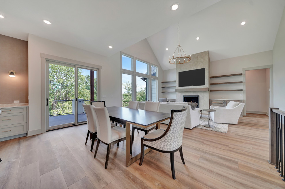 Transitional dining room photo in Omaha
