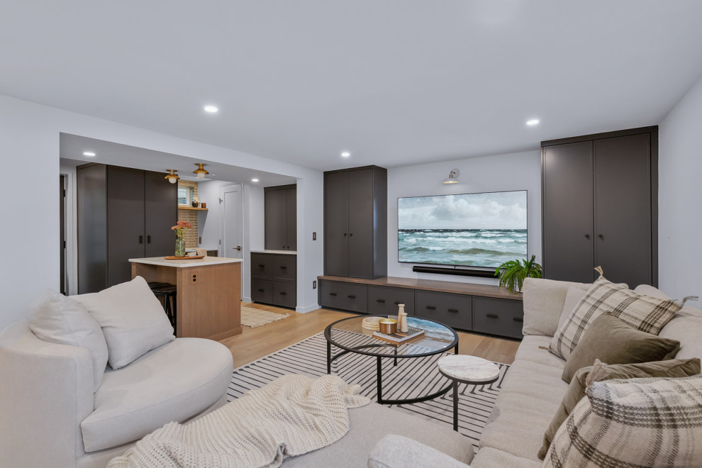Inspiration for a mid-sized transitional home design remodel in Seattle