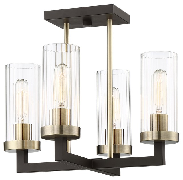 Minka Lavery Ainsley Court Semi Flush Aged Kinston Bronze With Brushed