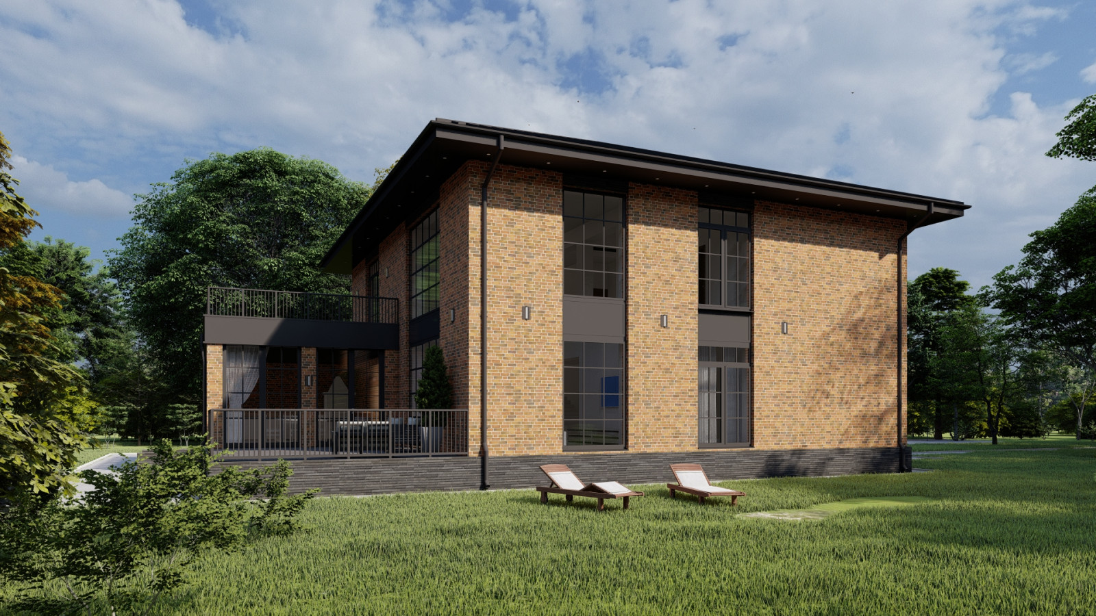 Двухэтажный дом с гаражом