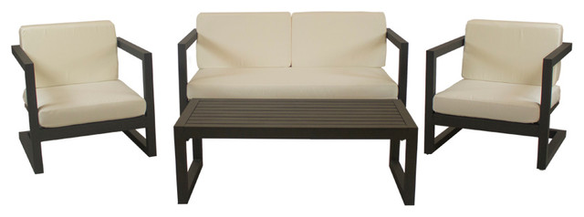 Outdoor 4-Piece Alhama Furniture Set With 2-Seater Sofa, Bronze