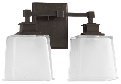 Bathroom Light with White Glass in Satin Nickel Finish