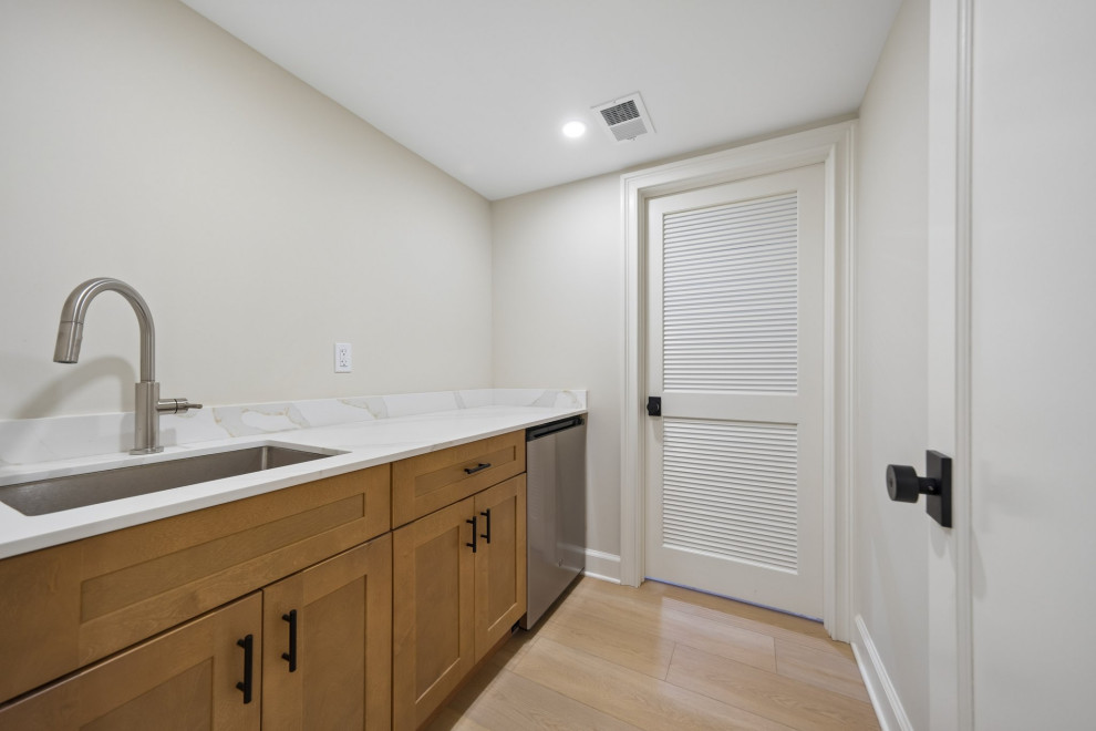 Laundry Room with Wood Cabinets in Teaneck, NJ