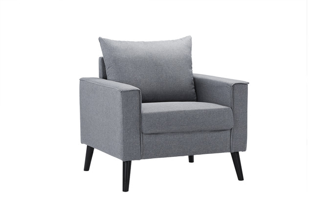 mid-century modern linen fabric armchair living room