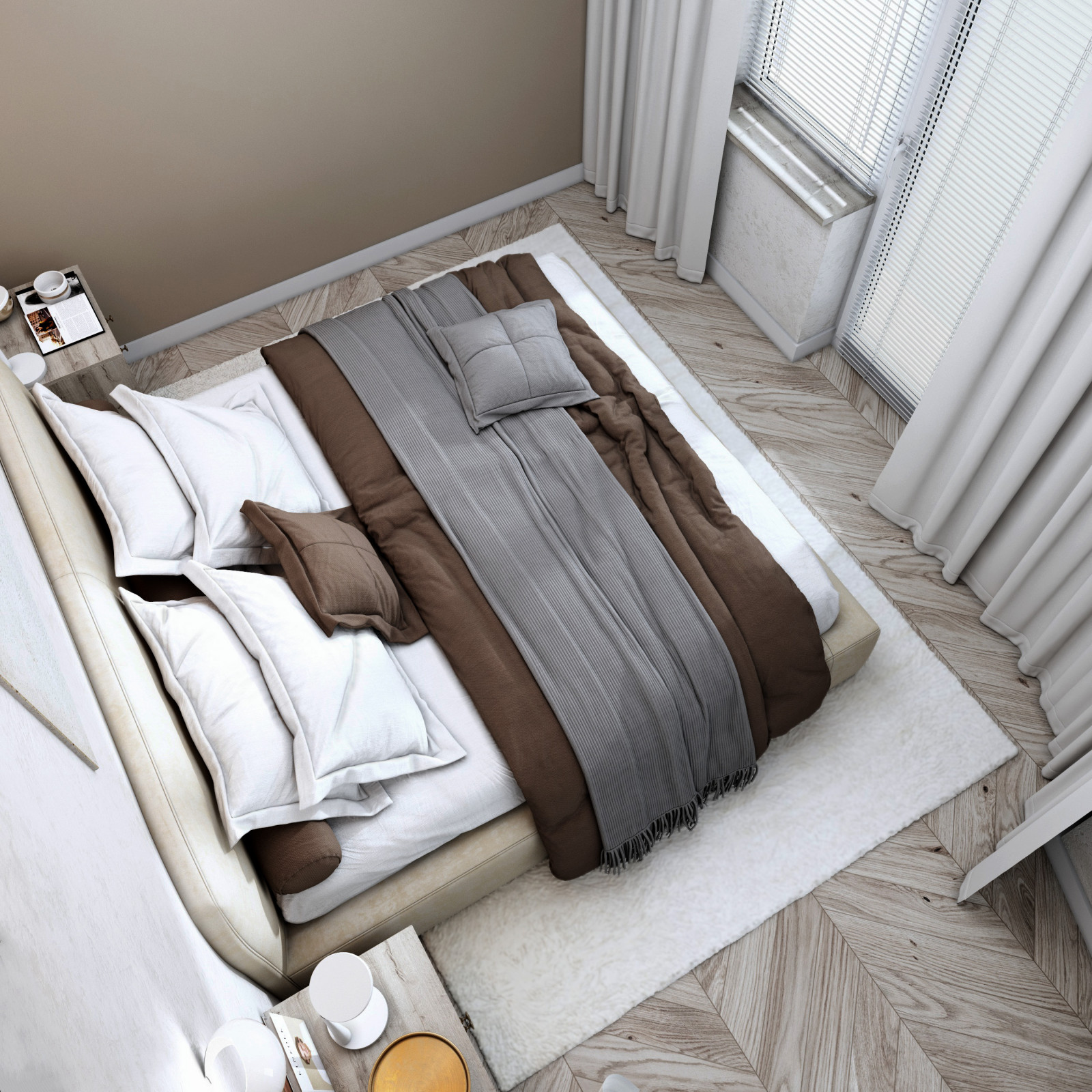 Спальня с кабинетом Интересная геометрия