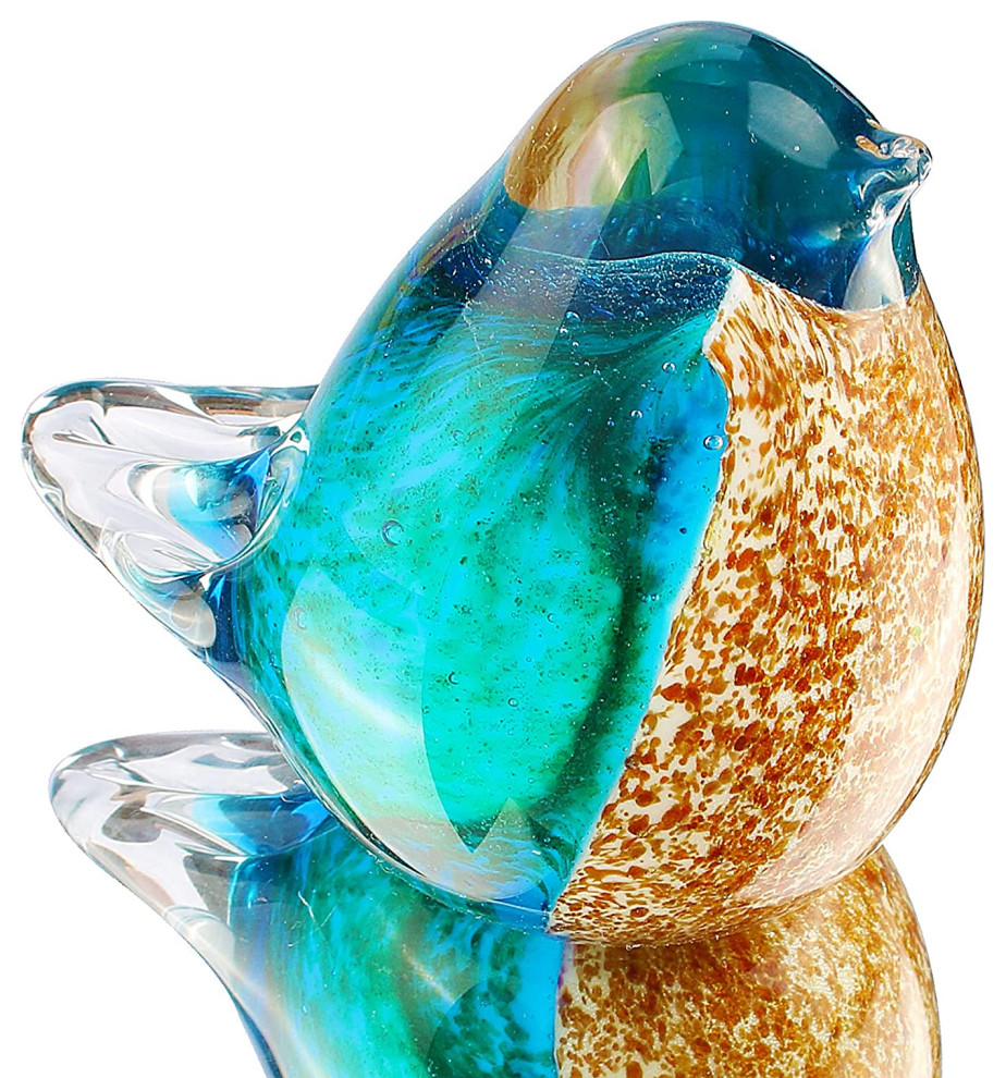 Art Glass Crystal Bird Figurine Paperweight
