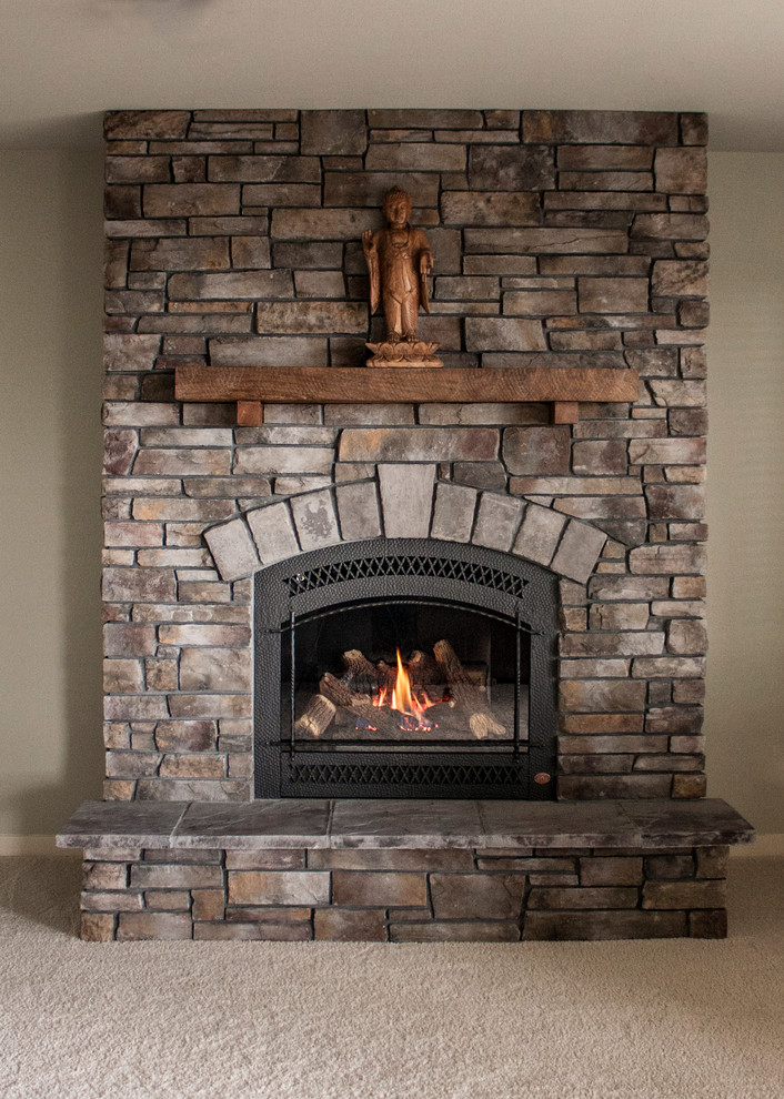 Inspiration for a rustic basement remodel in Seattle
