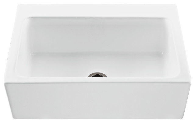 The McCoy Single-Bowl Kitchen Sink, White RKS254W, 22.25x9.25