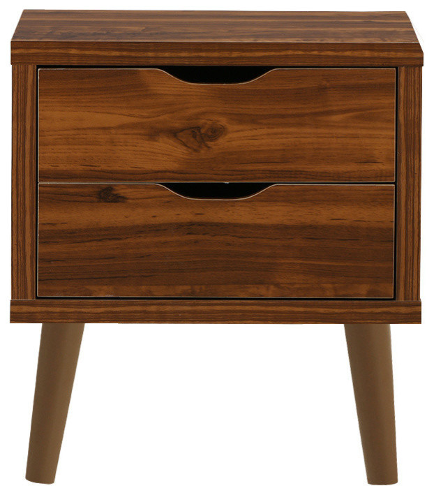 Mid Century 2 Drawer Side Table Nightstand Midcentury Nightstands And Bedside Tables By Sofamania