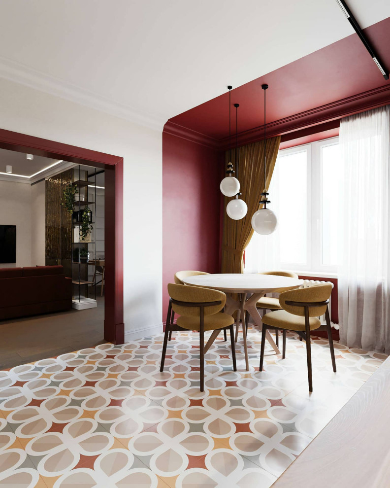 Example of an eclectic kitchen design in Moscow
