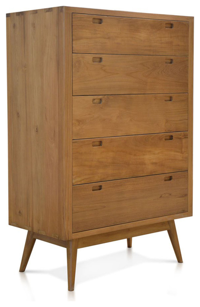 Fifties 5Drawer Tower Dresser Midcentury Dressers by Harmonia Living Houzz