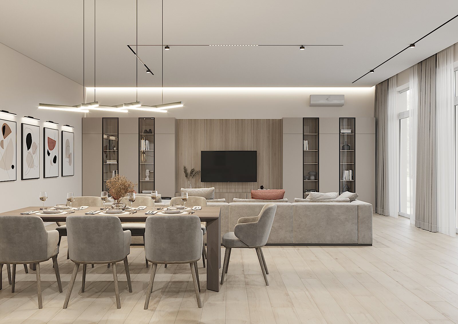 Кухня-гостиная 80м2 в частном доме