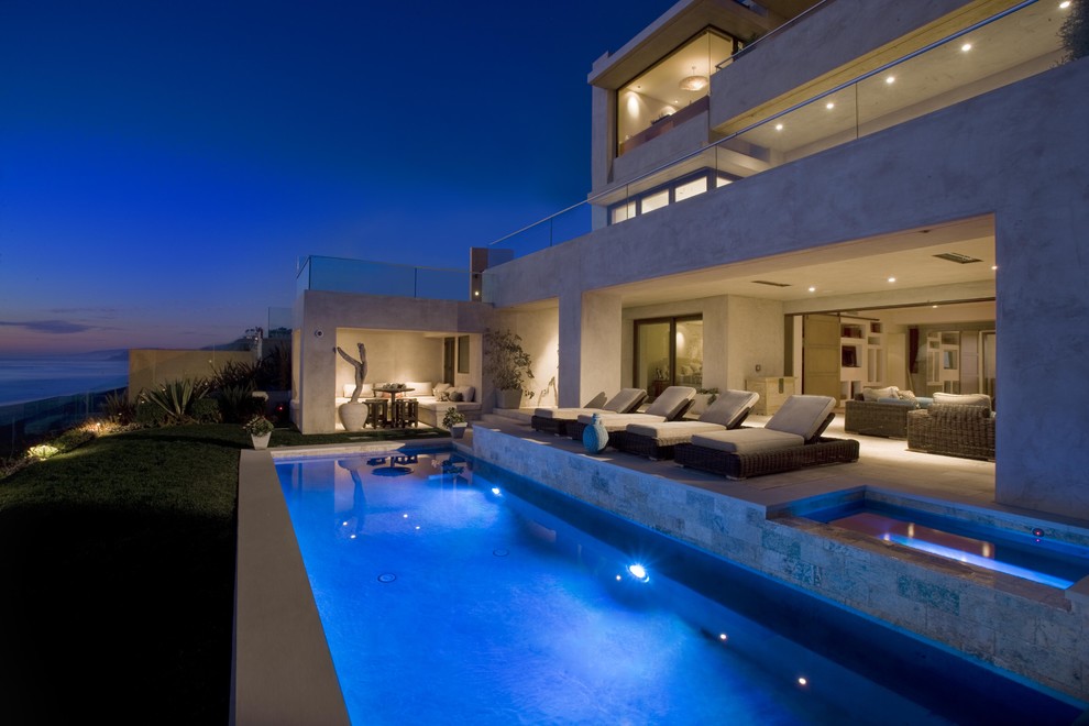 Inspiration for a contemporary rectangular lap pool in Orange County.