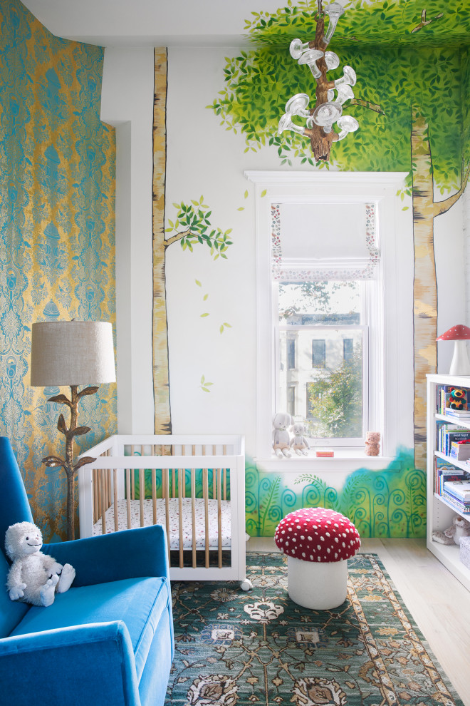 Example of an eclectic nursery design in New York