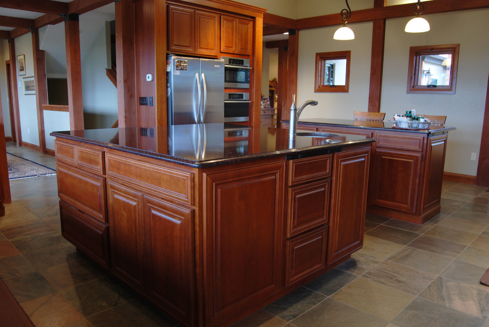 Inspiration for a rustic kitchen remodel in Denver