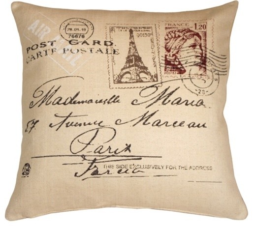 Pillow Decor - Postcard to Paris 24 x 24 Throw Pillow