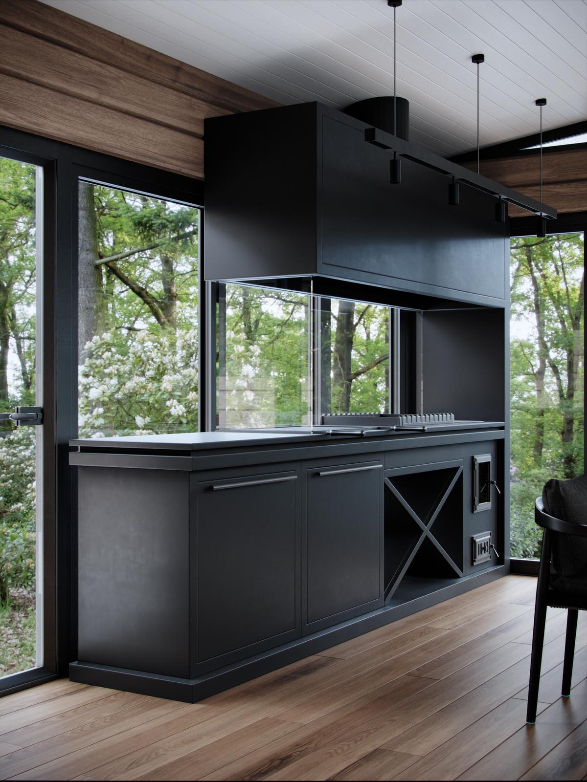 Дизайн интерьера загородного дома из бруса