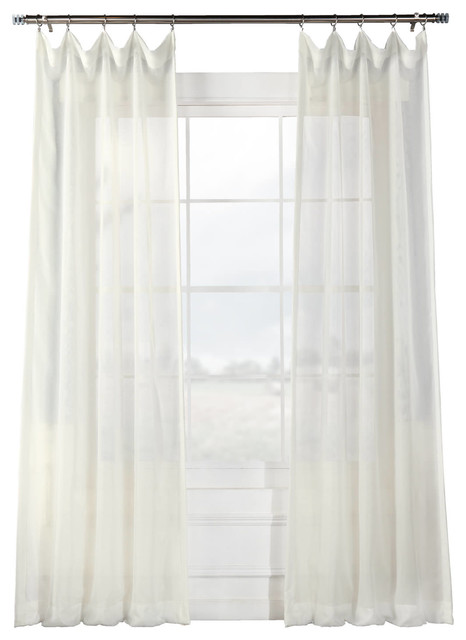 Signature Off White Sheer Curtain Single Panel Traditional
