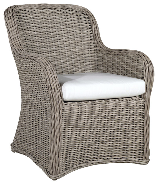 Hauser Coastal All Weather Wicker Dining Chair  with Cushion