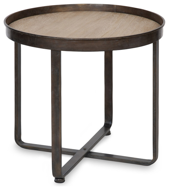 Zabel Round Metal End Table, Decorate Round End Table