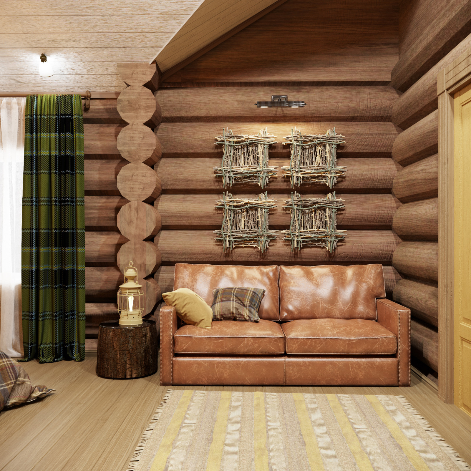 Деревянный дом из дикого бревна