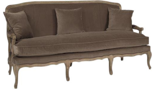 Sofa BASTILLE Coffee Brown Upholstery Wood Fabric