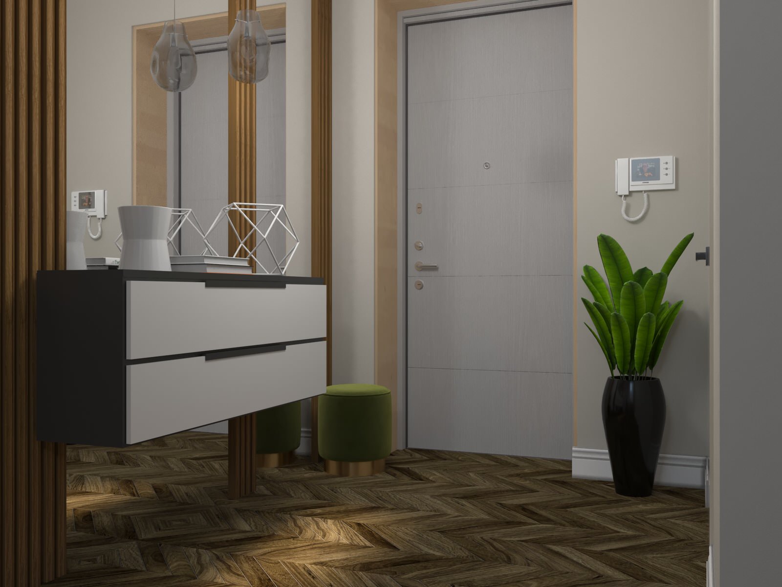 Прихожая в проекте " Таунхаус для большой семьи"