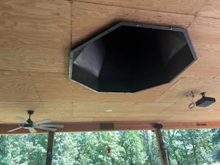 Covered deck with outdoor kitchen