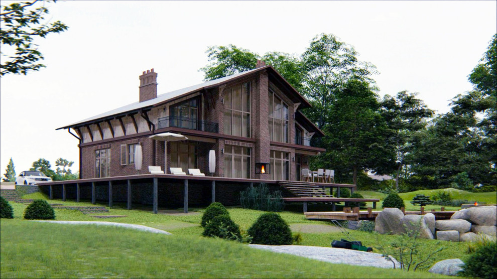 Проект двухэтажного дома в стиле "шале"