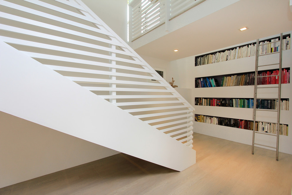 Design ideas for a contemporary straight staircase in New York.