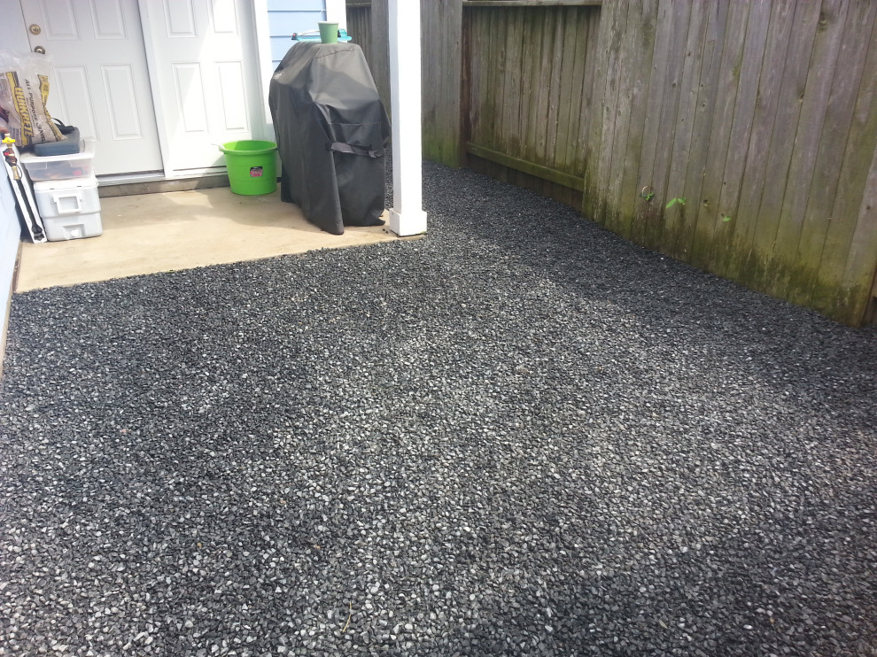 Black Stone and Rock Walkway Porch