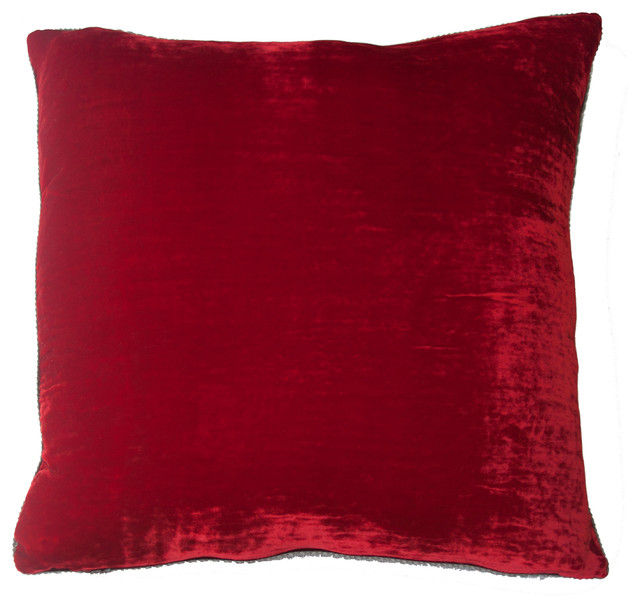 Bella Red Velvet Pillow Exclusive To Houzz Contemporary