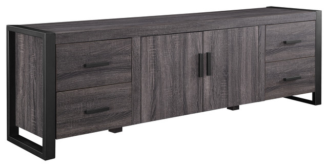 70" Wood TV Stand Console - Modern - Entertainment Centers 