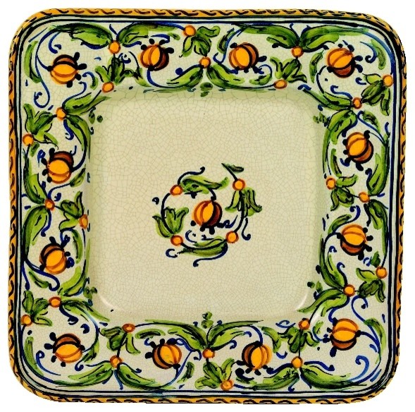 Decorative Square Plate With Cavetto and Antiqua Adornment