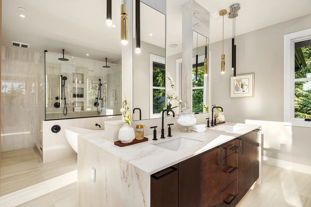 Bathroom - modern bathroom idea in Seattle
