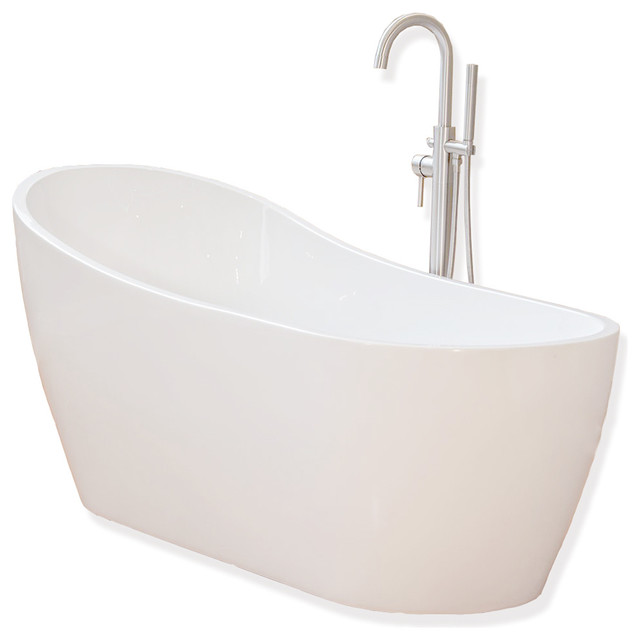 Woodbridge 67'' Bathroom White Acrylic Freestanding Bathtub