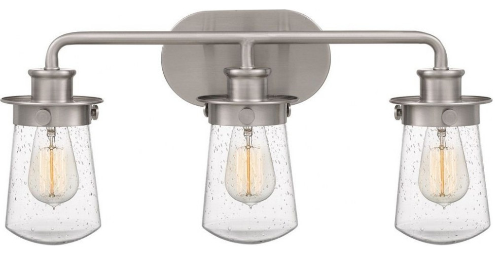 3 Light Transitional Bathroom Light Fixture Approved for Damp