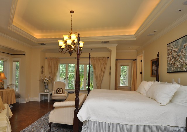 Master Bedroom With Coffered Ceiling Traditional Bedroom