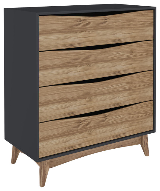 Manhattan Comfort Hamilton 35 03 Wide Dresser In Dark Grey And