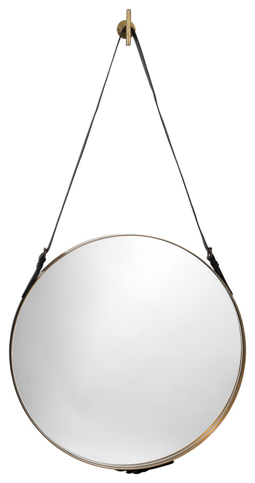 Jamie Young Large Round Mirror In Brass And Black 7roun Lgab Jamie Young Large Round Mirror In Brass