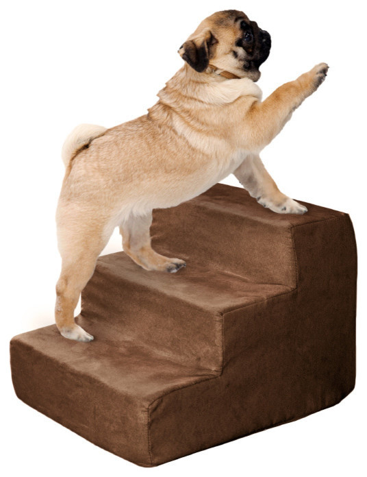Topmart Foam Pet Steps/Stairs 3 Tiers for Small Dogs & Cats with Pet Gloves and 2 Pet Frisbee 