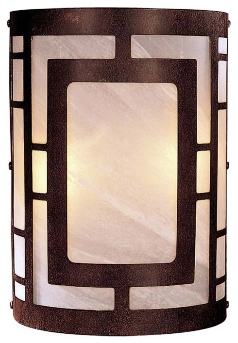 2-Light Wall Sconce, Nutmeg With Ethched Marble Glass