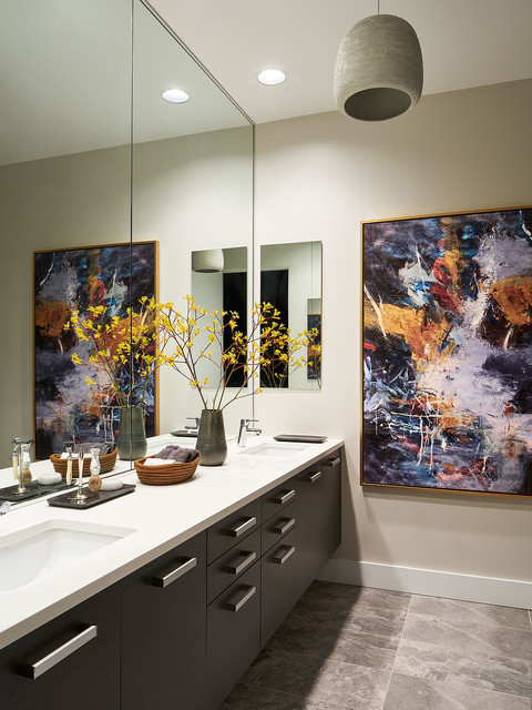 Sharp & Sophisticated West Loop Condo di-transizione-stanza-da-bagno