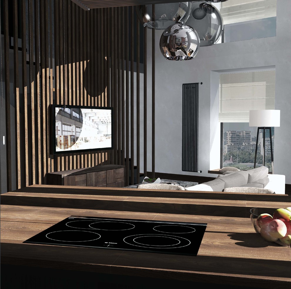 Квартира в современном стиле с элементами лофт