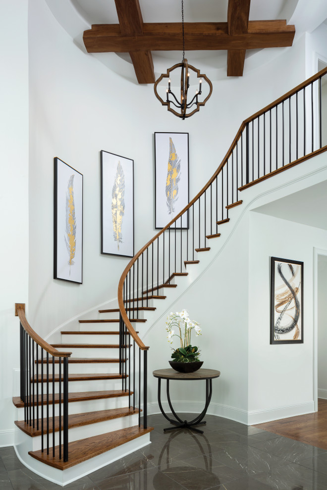 Design ideas for a transitional staircase in Nashville.