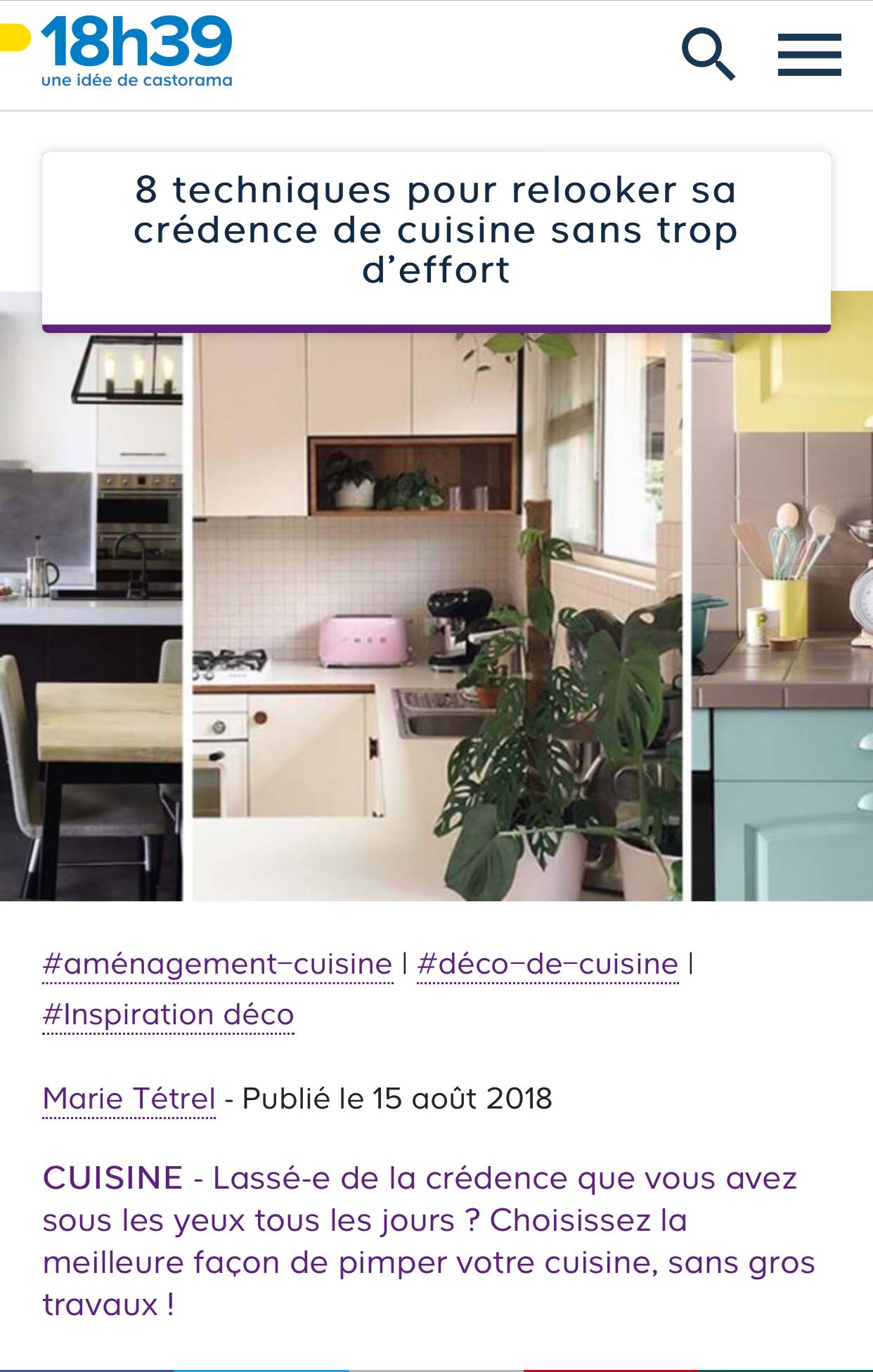 15 août 2018 - 8 techniques pour relooker sa crédence de cuisine sans trop d'eff