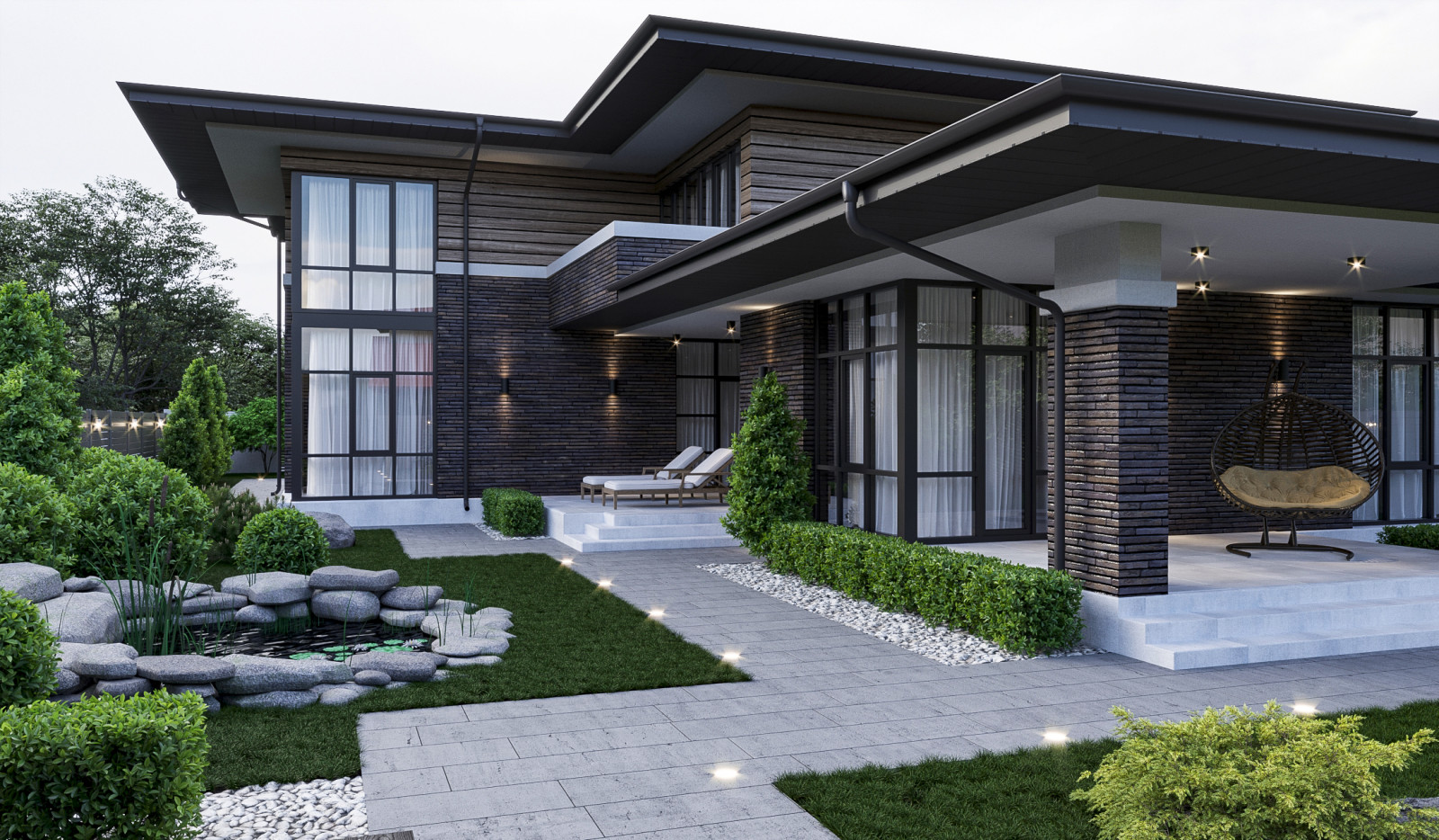 Проект дома в стиле прерий (Райта)