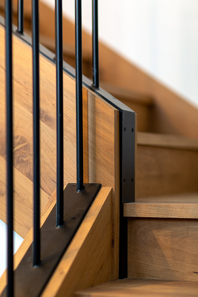 Inspiration for a transitional staircase remodel in Burlington