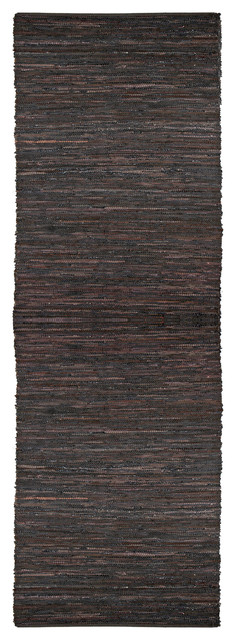 Brown Matador Leather Chindi (2.5'x12') Runner